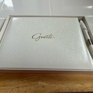 Elegant White Wedding Guest Book
